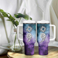 Suicide Prevention Awareness Tumbler With Handle Choose Life Planets Semicolon Teal Purple Galaxy Outer Space - Wonder Print Shop