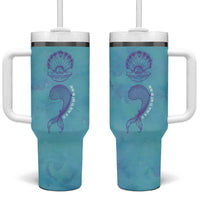Suicide Prevention Awareness Tumbler With Handle It's Ok To Not Be Ok Mermaid Semicolon Teal Purple Ocean - Wonder Print Shop