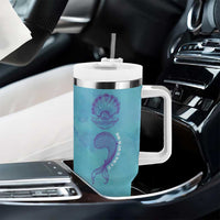 Suicide Prevention Awareness Tumbler With Handle It's Ok To Not Be Ok Mermaid Semicolon Teal Purple Ocean - Wonder Print Shop