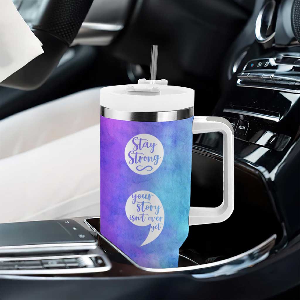 Suicide Prevention Awareness Tumbler With Handle Stay Stronger Your Story Isn't Over Yet - Wonder Print Shop