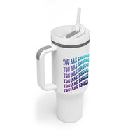 Suicide Prevention Awareness Tumbler With Handle Teal Purple You Are Enough - Wonder Print Shop