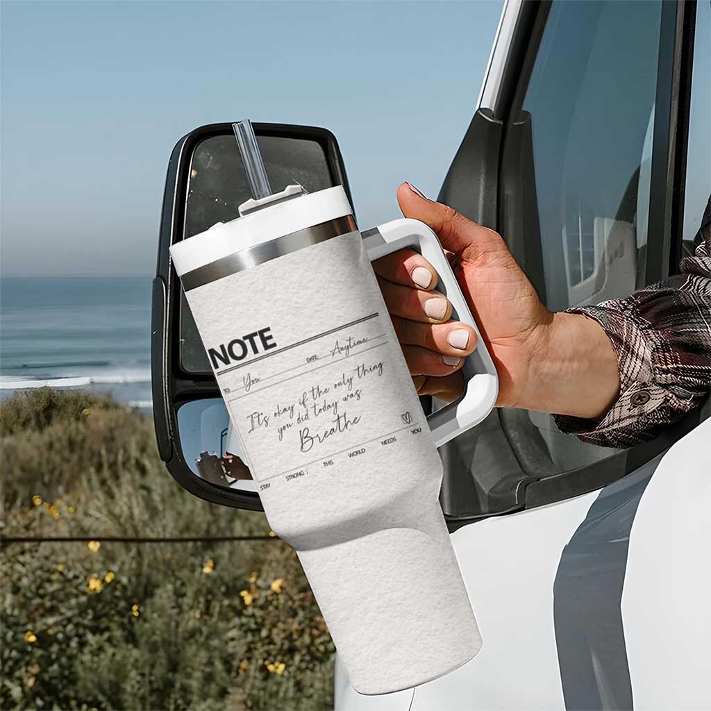 Daily Reminder Tumbler With Handle Stay Strong This World Needs You Suicide Prevention - Wonder Print Shop