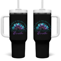 Suicide Prevention Awareness Tumbler With Handle It's Okay If The Only Thing You Do Today Is Breathe Sunflower Mental Health - Wonder Print Shop