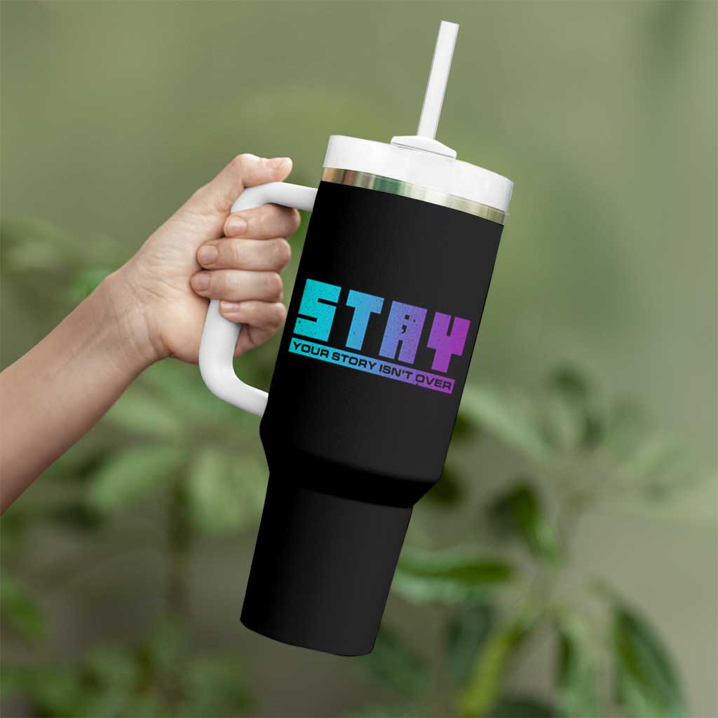 Suicide Prevention Stay Tumbler With Handle Your Story Is Not Over Semicolon - Wonder Print Shop