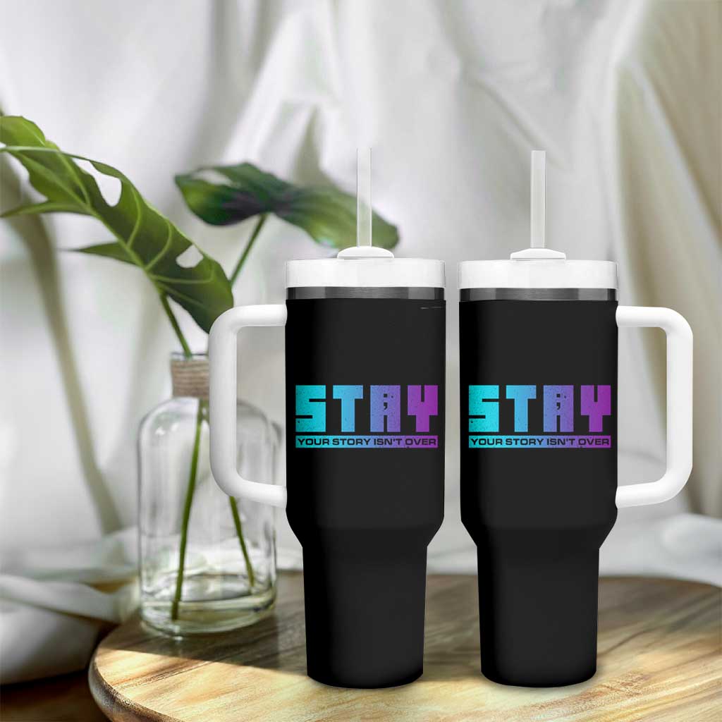 Suicide Prevention Stay Tumbler With Handle Your Story Is Not Over Semicolon - Wonder Print Shop