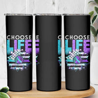 Suicide Prevention Skinny Tumbler Choose Life Sunflower American Flag - Wonder Print Shop