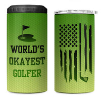 Gifts for Golf Player 4 in 1 Can Cooler Tumbler World's Okayest Golfer