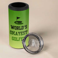 Gifts for Golf Player 4 in 1 Can Cooler Tumbler World's Okayest Golfer