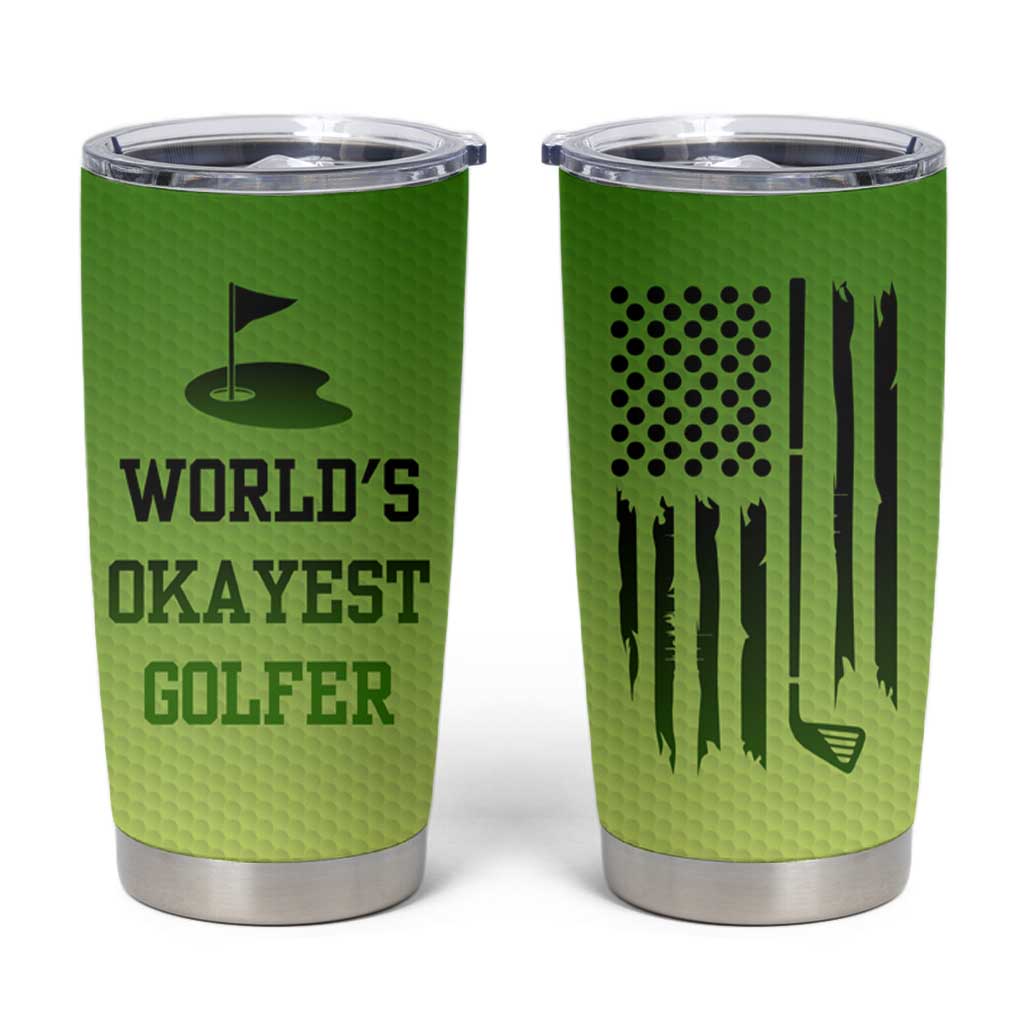 Gifts for Golf Player Tumbler Cup World's Okayest Golfer