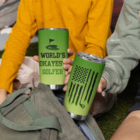 Gifts for Golf Player Tumbler Cup World's Okayest Golfer