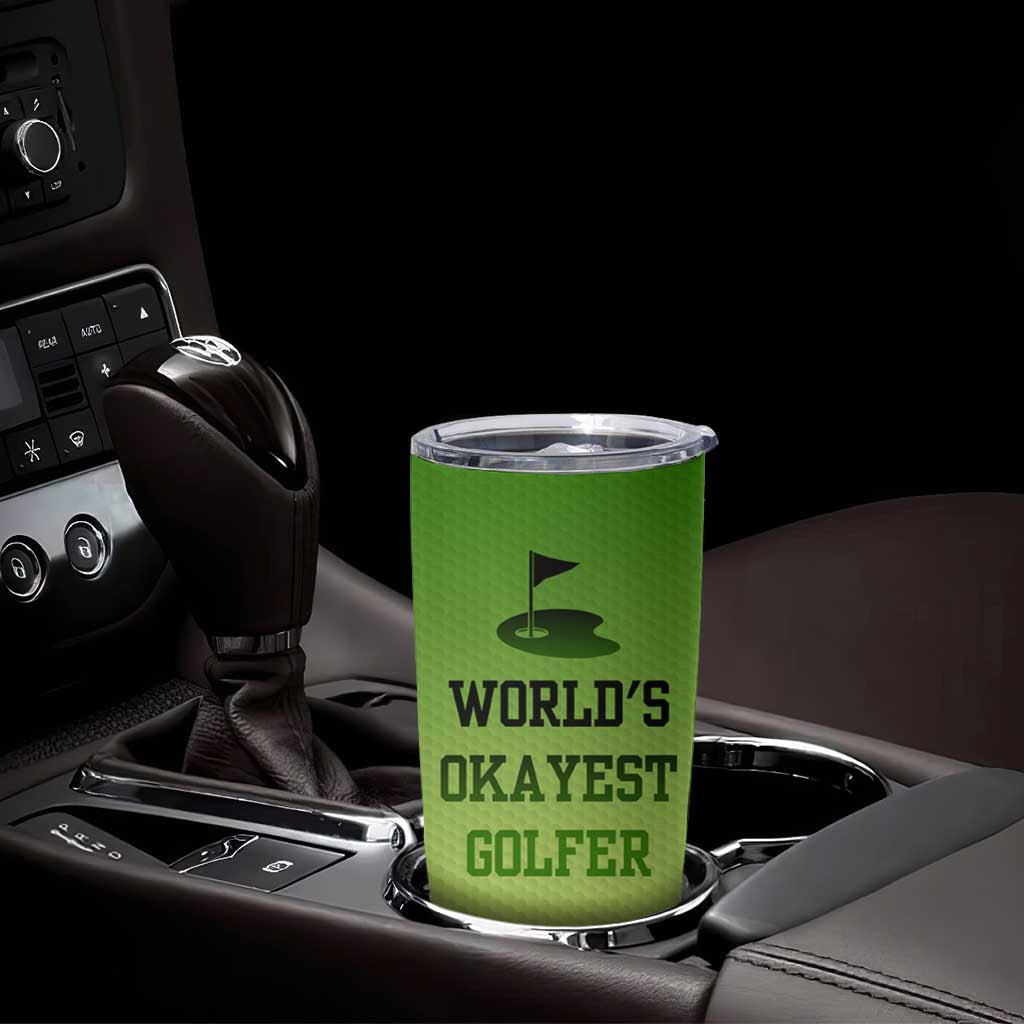 Gifts for Golf Player Tumbler Cup World's Okayest Golfer