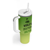 Gifts for Golf Player Tumbler With Handle World's Okayest Golfer
