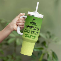 Gifts for Golf Player Tumbler With Handle World's Okayest Golfer