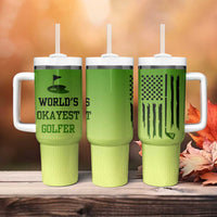 Gifts for Golf Player Tumbler With Handle World's Okayest Golfer