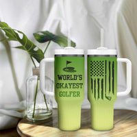 Gifts for Golf Player Tumbler With Handle World's Okayest Golfer