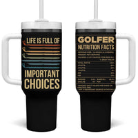 Golf Player Tumbler With Handle Life Is Full Of Important Choices