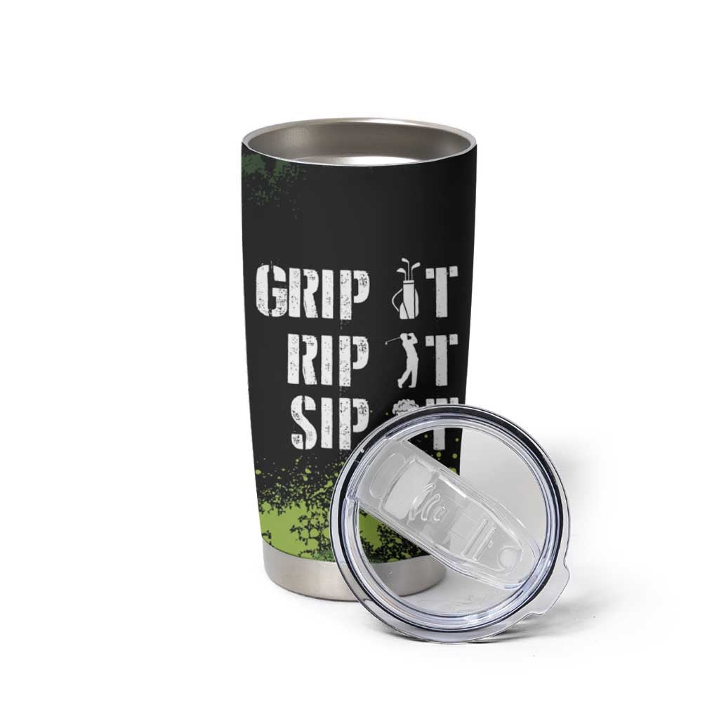 Personalized Funny Golf Player Tumbler Cup Custom Name Grip It Rip It Sip It Beer Drinking