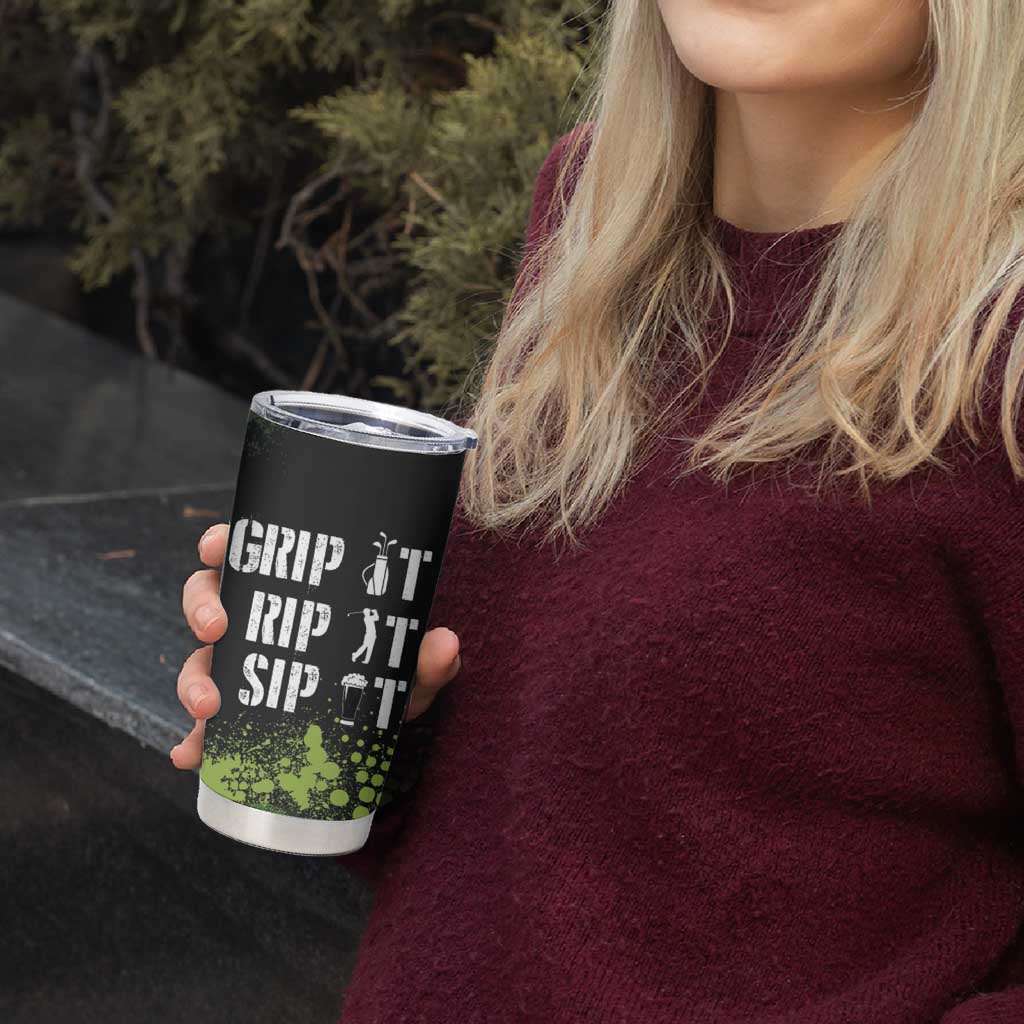 Personalized Funny Golf Player Tumbler Cup Custom Name Grip It Rip It Sip It Beer Drinking