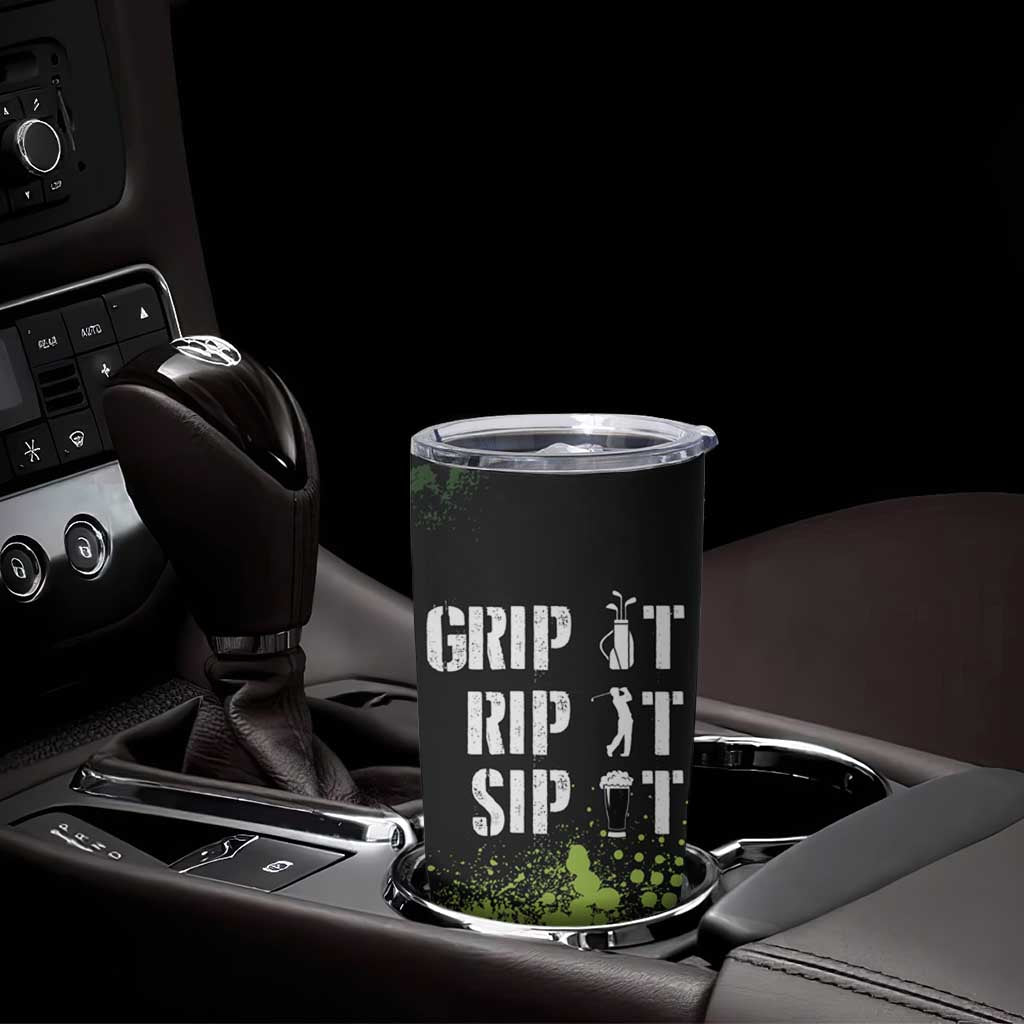 Personalized Funny Golf Player Tumbler Cup Custom Name Grip It Rip It Sip It Beer Drinking