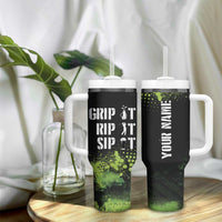 Personalized Funny Golf Player Tumbler With Handle Custom Name Grip It Rip It Sip It Beer Drinking