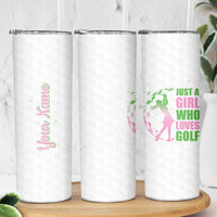 Personalized Golf Player Skinny Tumbler Custom Name Just A Girl Who Loves Golf