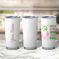 Personalized Golf Player Tumbler Cup Custom Name Just A Girl Who Loves Golf