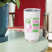 Personalized Golf Player Tumbler Cup Custom Name Just A Girl Who Loves Golf