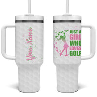 Personalized Golf Player Tumbler With Handle Custom Name Just A Girl Who Loves Golf