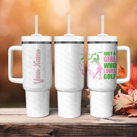 Personalized Golf Player Tumbler With Handle Custom Name Just A Girl Who Loves Golf