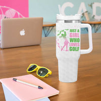 Personalized Golf Player Tumbler With Handle Custom Name Just A Girl Who Loves Golf