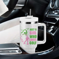 Personalized Golf Player Tumbler With Handle Custom Name Just A Girl Who Loves Golf