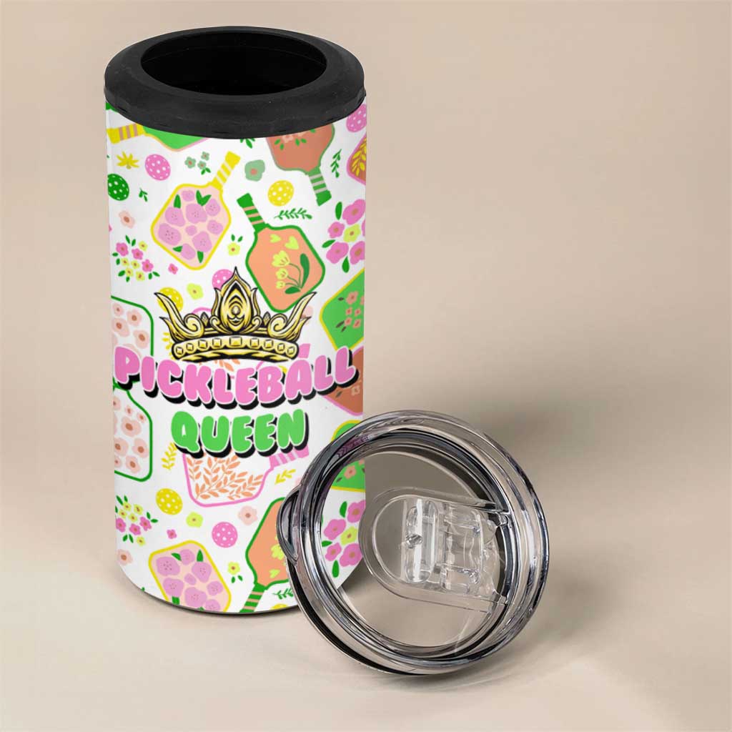 Pickleball Player 4 in 1 Can Cooler Tumbler Pickleball Queen