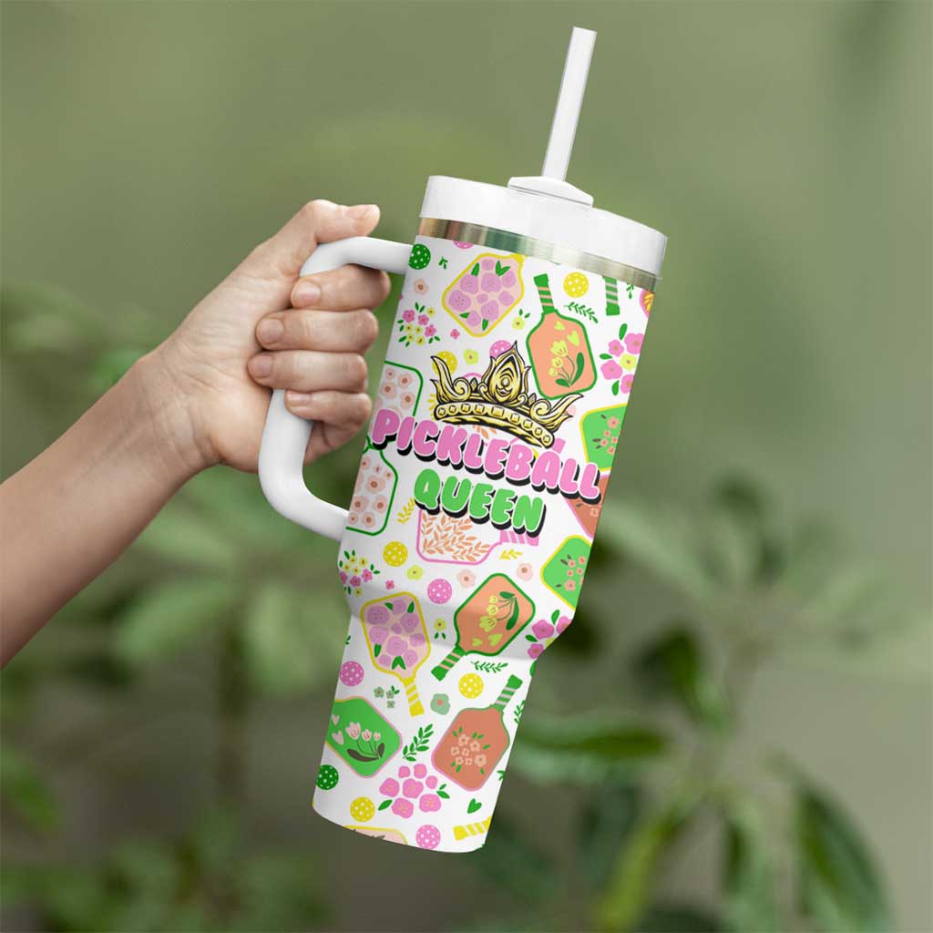 Pickleball Player Tumbler With Handle Pickleball Queen