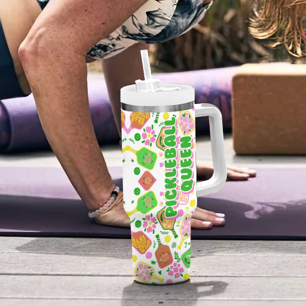 Pickleball Player Tumbler With Handle Pickleball Queen