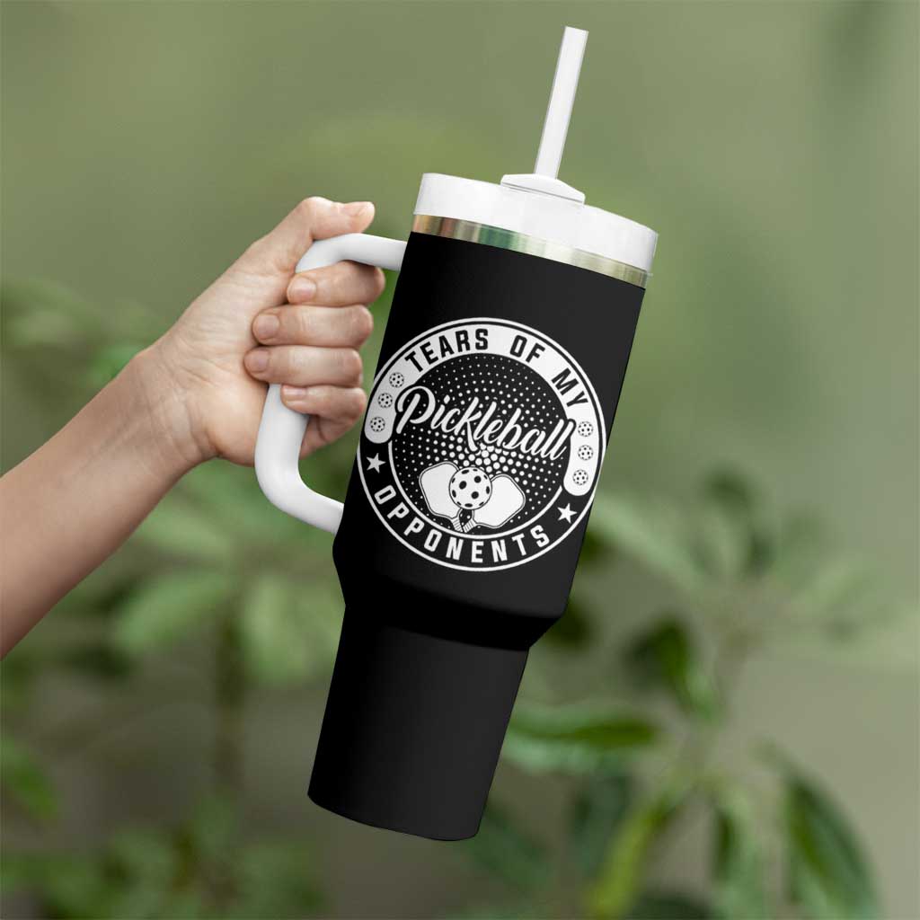 Funny Pickleball Player Tumbler With Handle Tears of My Pickleball Opponents