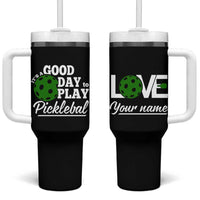 Personalized Pickleball Player Tumbler With Handle Custom Name It's A Good Day To Play Pickleball