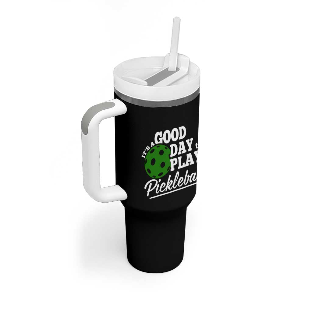 Personalized Pickleball Player Tumbler With Handle Custom Name It's A Good Day To Play Pickleball