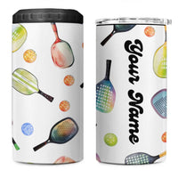 Personalized Pickleball Player 4 in 1 Can Cooler Tumbler Custom Name Pickle Ball Lover
