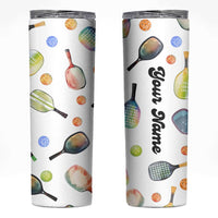 Personalized Pickleball Player Skinny Tumbler Custom Name Pickle Ball Lover