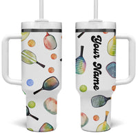 Personalized Pickleball Player Tumbler With Handle Custom Name Pickle Ball Lover