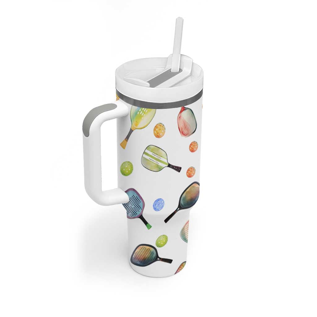 Personalized Pickleball Player Tumbler With Handle Custom Name Pickle Ball Lover