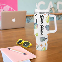 Personalized Pickleball Player Tumbler With Handle Custom Name Pickle Ball Lover