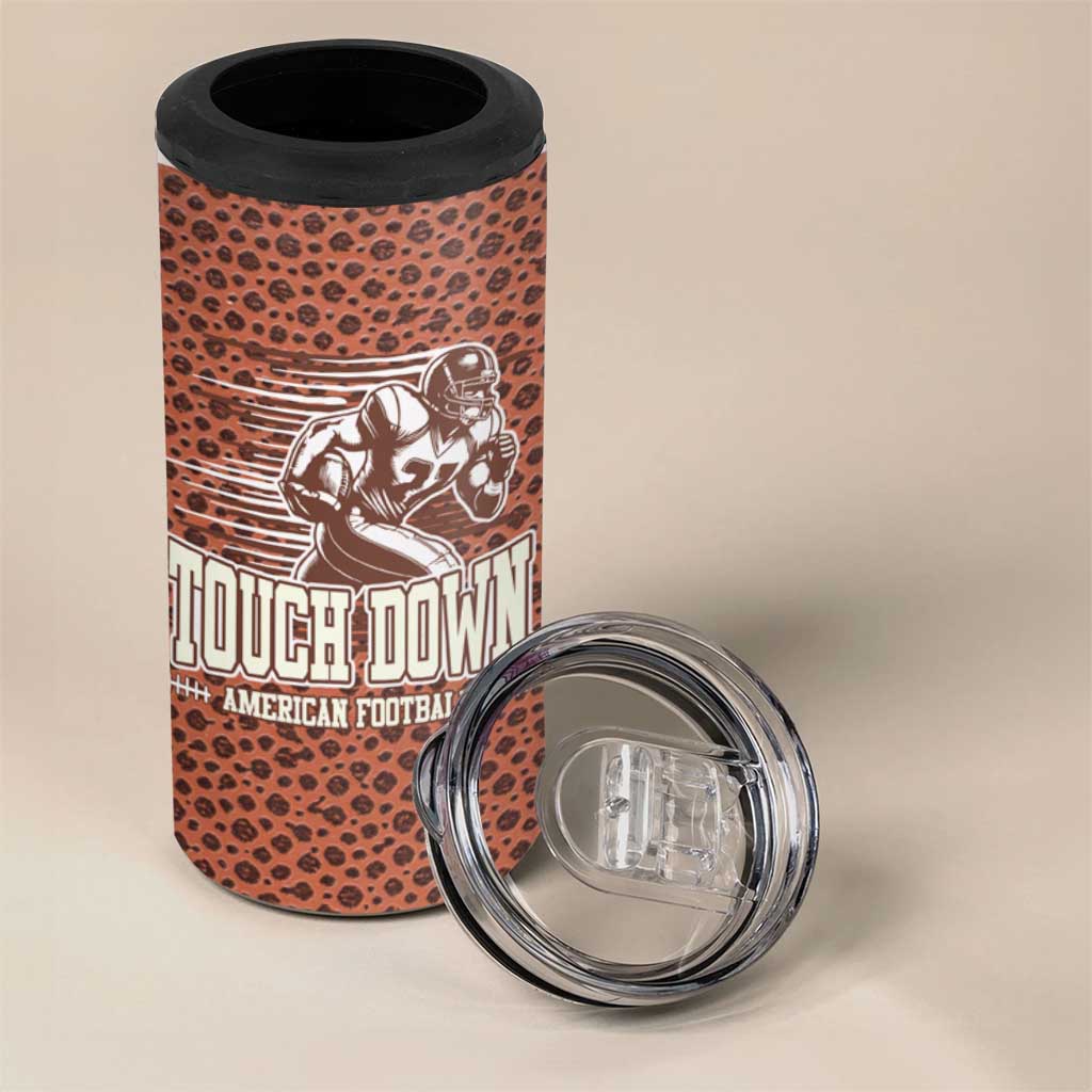 Gifts for Football Lover 4 in 1 Can Cooler Tumbler Touch Down American Football