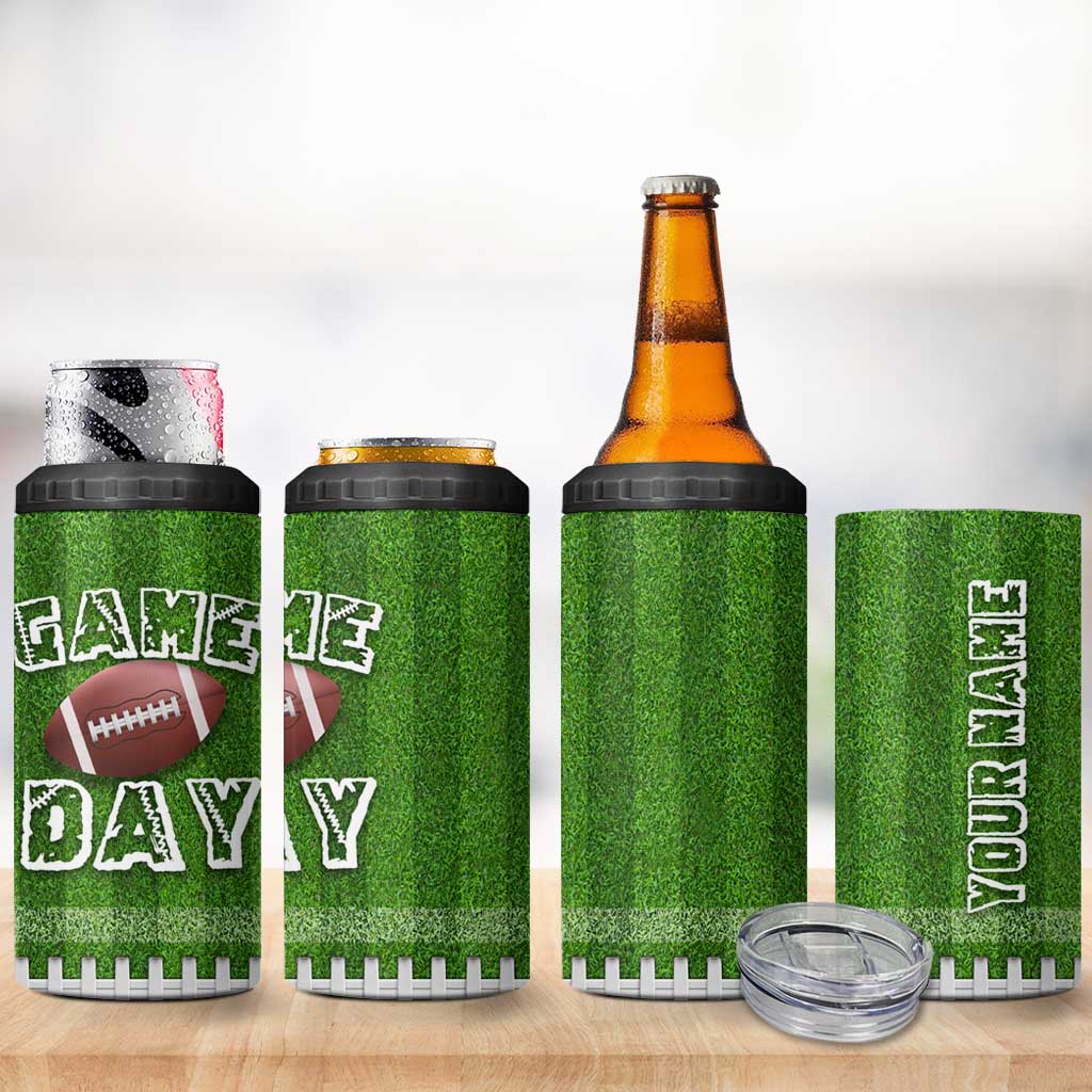 Personalized Gifts for Football Lover 4 in 1 Can Cooler Tumbler Custom Name Game Day