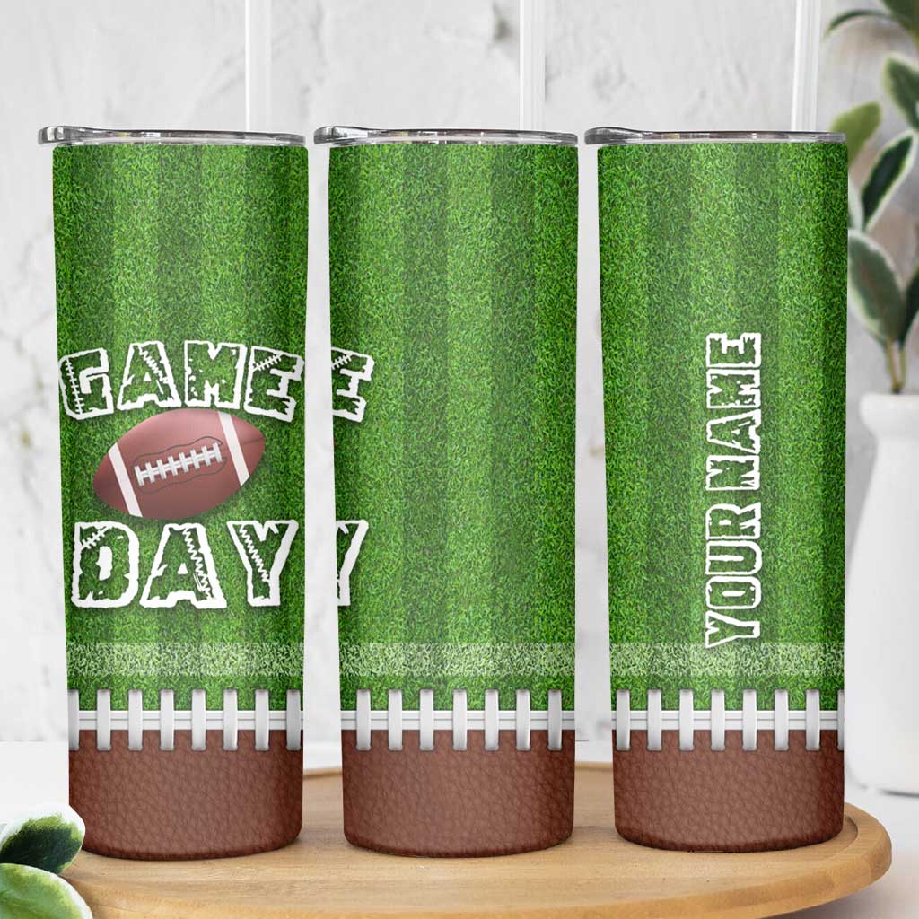 Personalized Gifts for Football Lover Skinny Tumbler Custom Name Game Day