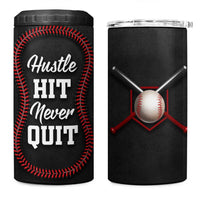Gifts for Baseball Lover 4 in 1 Can Cooler Tumbler Hustle Hit Never Quit