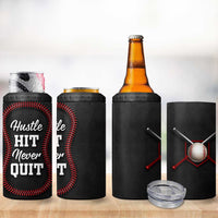 Gifts for Baseball Lover 4 in 1 Can Cooler Tumbler Hustle Hit Never Quit
