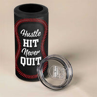 Gifts for Baseball Lover 4 in 1 Can Cooler Tumbler Hustle Hit Never Quit
