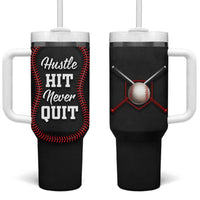 Gifts for Baseball Lover Tumbler With Handle Hustle Hit Never Quit