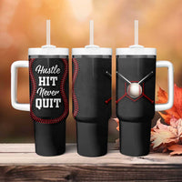 Gifts for Baseball Lover Tumbler With Handle Hustle Hit Never Quit